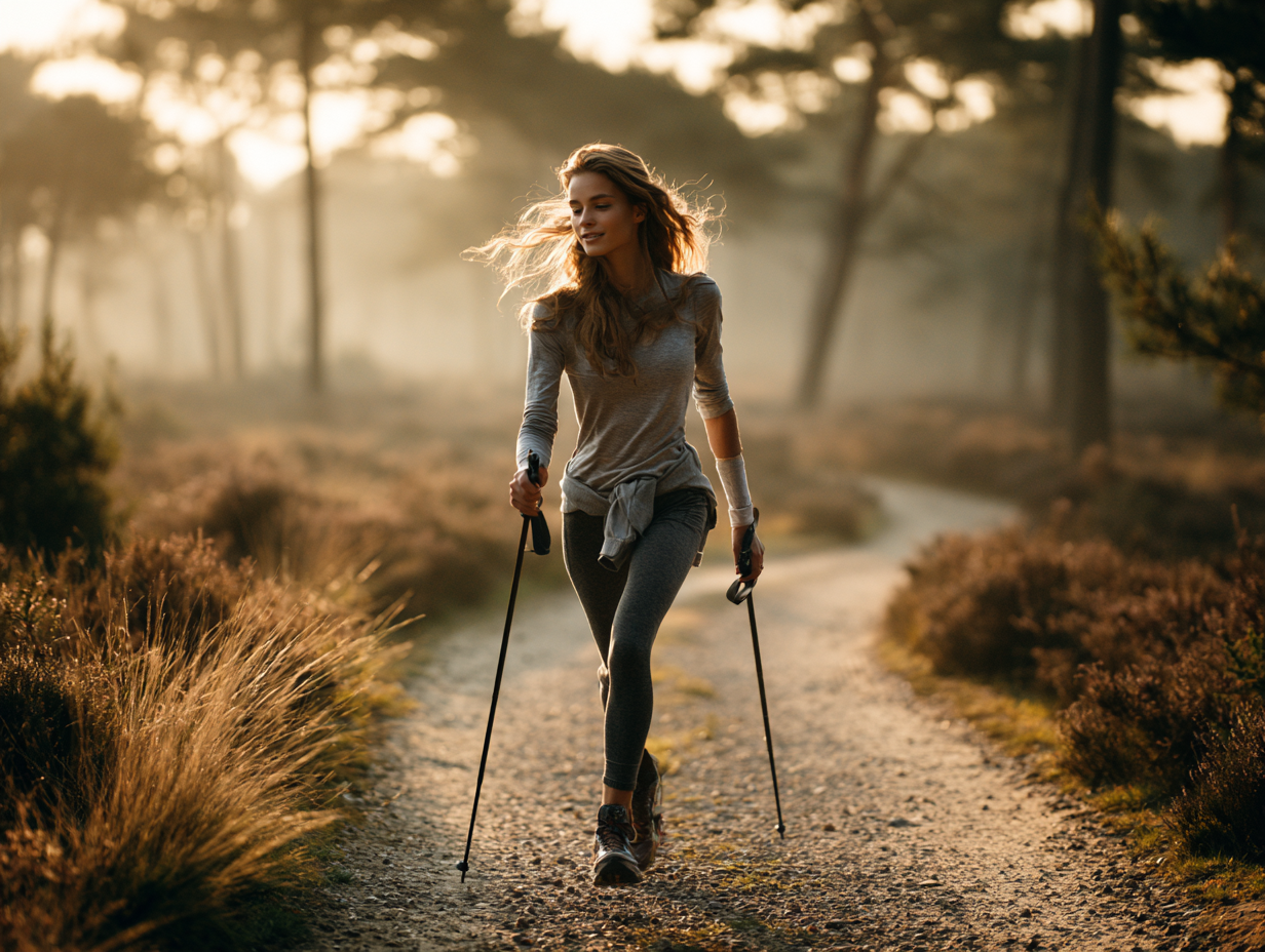 Nordic Walking bij zonsopgang